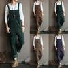 Womens Corduroy Overalls Casual Loose Dungarees Baggy Playsuits Jumpsuits Plus Size