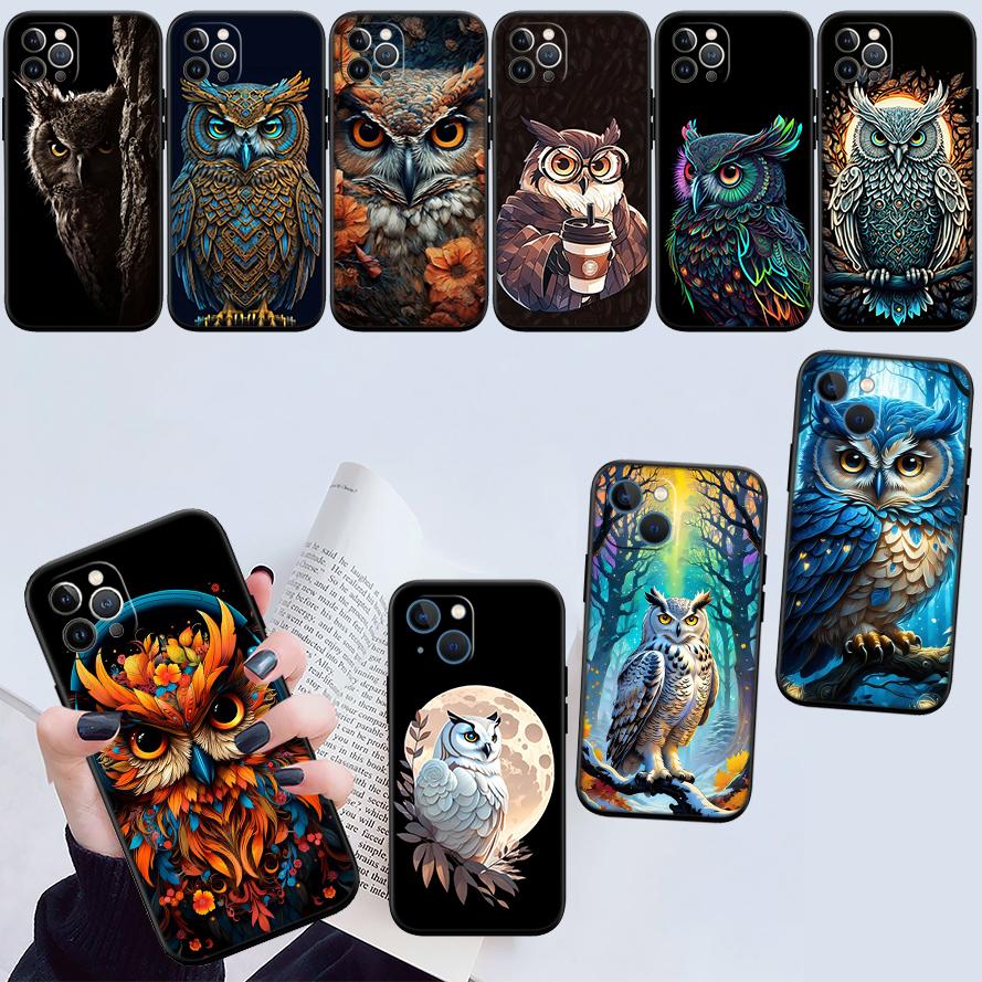 RE16 Cartoon Art Owl New High-End Shell Phone Case for Xiaomi Poco C40 C50 C51 C55 C65 C71 C75 F3 F5 F6 F7 M2 M3 Pro Ultra