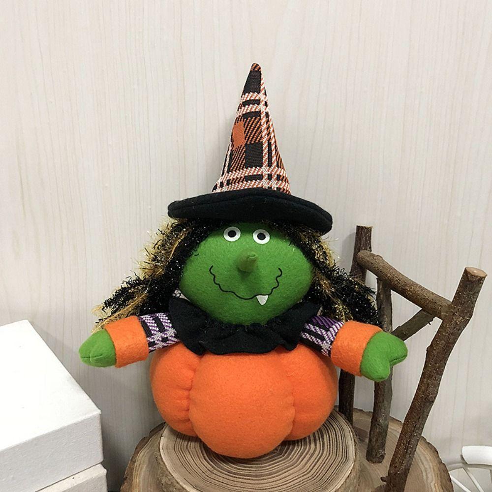 

Soft Halloween Pumpkin Miniature Doll Halloween Pumpkin Figurine Bookshelf Windowsill Bedroom Style A