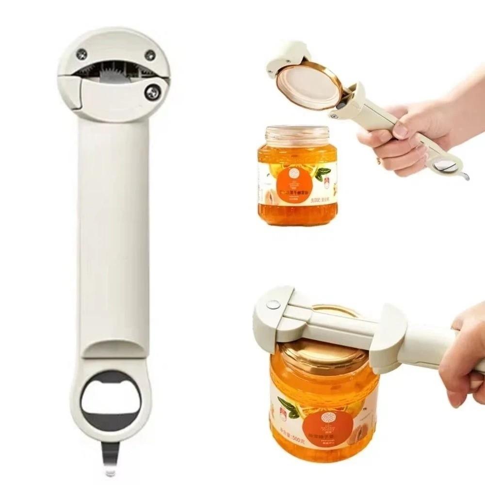 Edelstahl Teleskop-Flaschenöffner Verdickter Griff Verstellbarer Schraubverschluss-Glasdeckel-Greifer Anti-Rutsch-Griff Magnetische Saugkraft