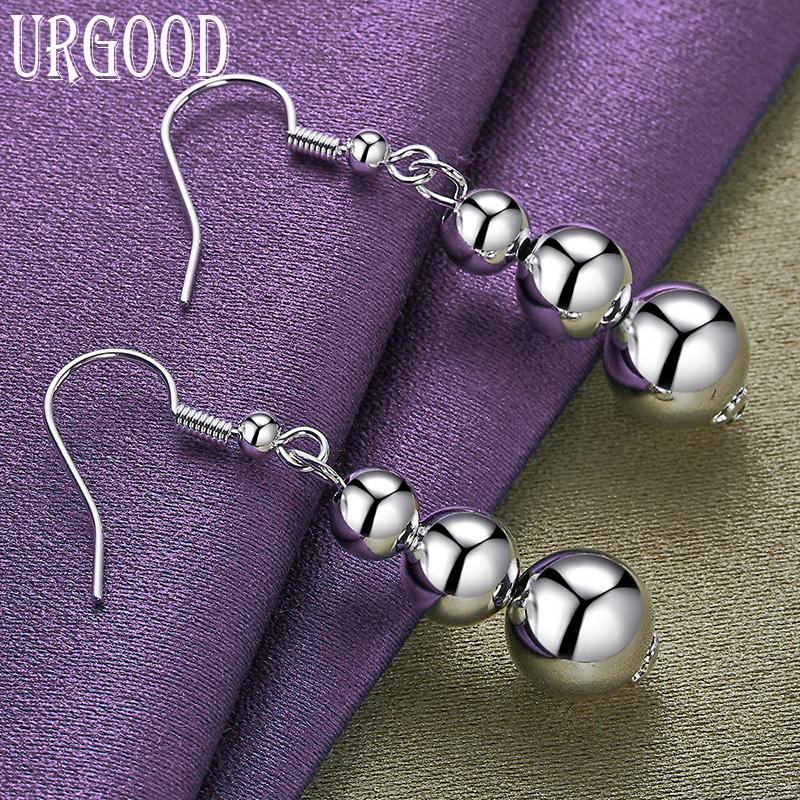 925 Sterling Silber Runde Anhänger Ohrringe Geschenk Modeschmuck