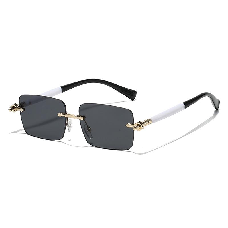 Frameless Cut-Edge High-End UV Protection Square Sunglasses