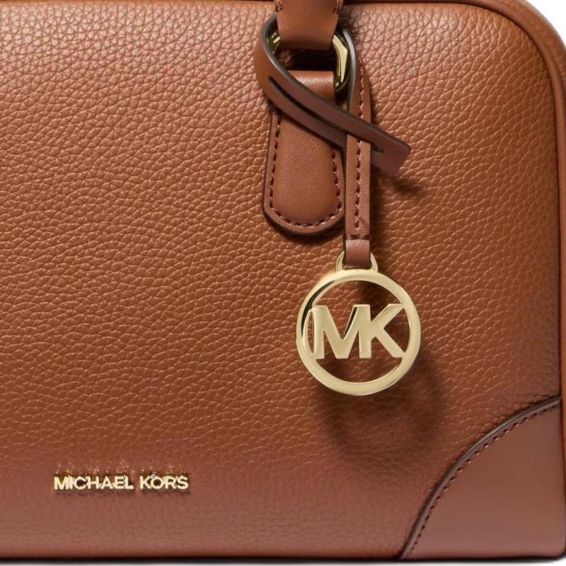 Michael Kors MK Thompson Hardware Accessories Leather And Synthetic Leather Shoulder Crossbody Handbag Medium Women handbags Brown 35S5G7OS6L-LUGGAGE