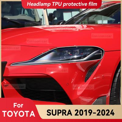 Für TOYOTA SUPRA 2019-2024 Auto-Scheinwerfer Transparente TPU-Schutzabdeckfolie Frontlicht Farbwechsel-Aufkleber