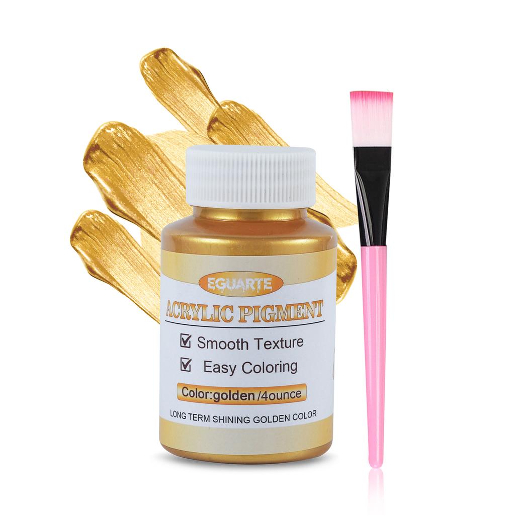 Metallic Acrylic Pigment Paint Gold Silver Shiny Craft Color Smooth Texture for Canvas Furniture Ceramic Plaster Metal Toy DIY Art Decoration