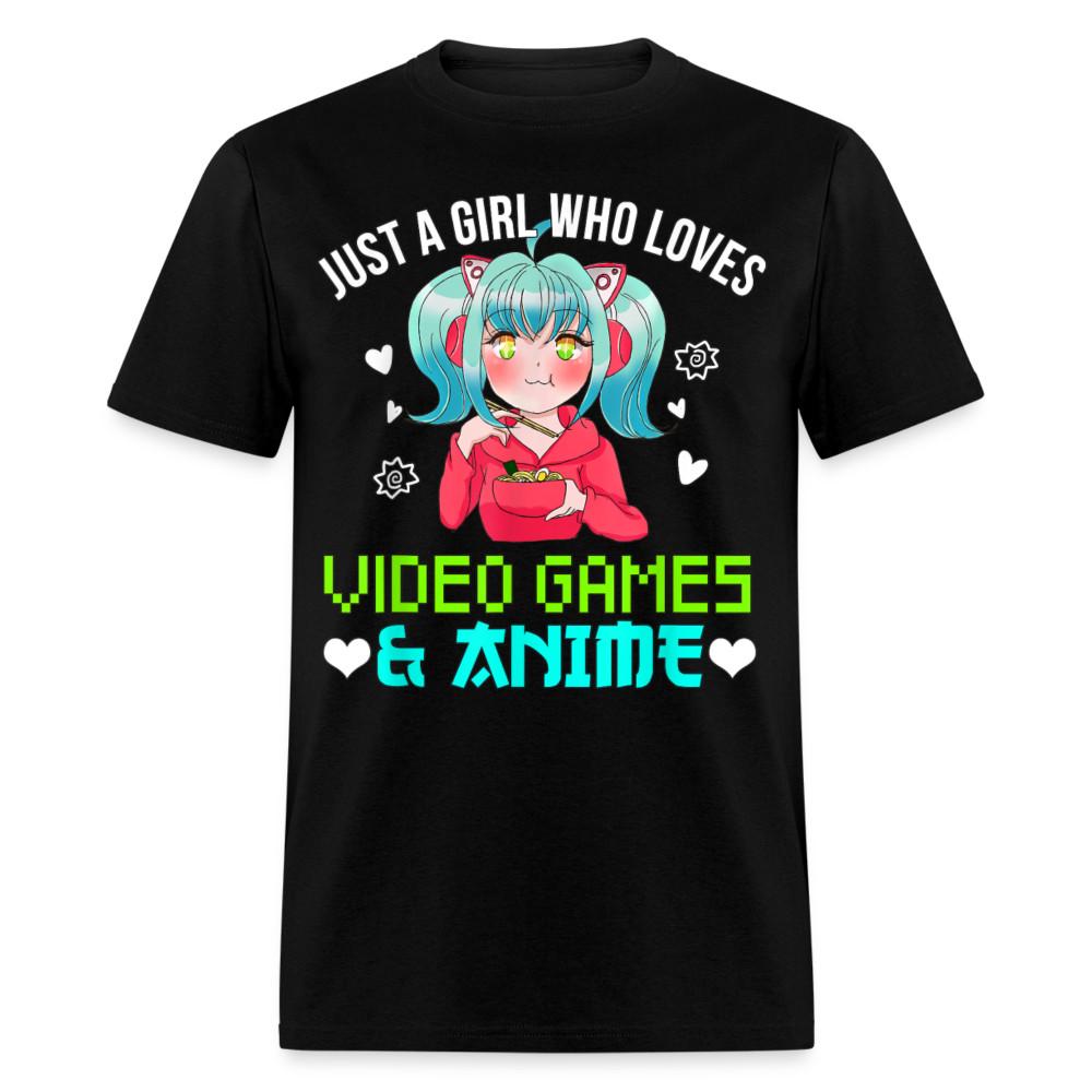 

Just A Girl Who Loves Anime and Video Games shirt Cute Waifu Gamer T-Shirt XL