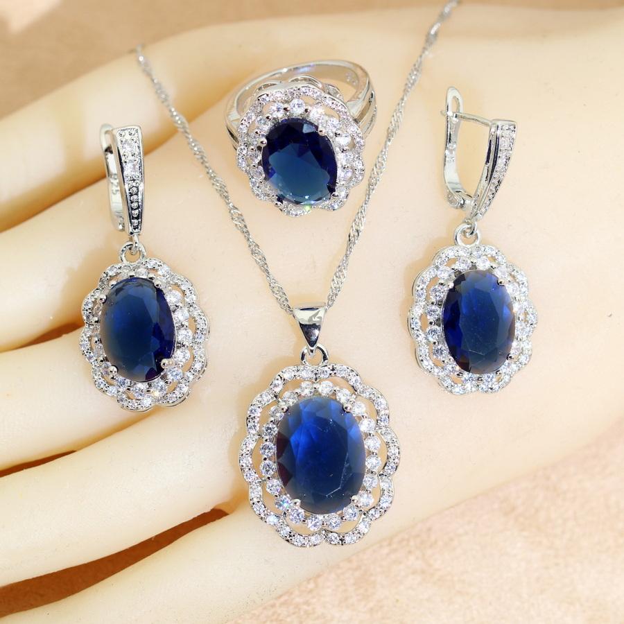 Green Zircon   Jewelry Sets Bridal Earrings For Women Ring Pendant Necklace Set Wedding Jewelry