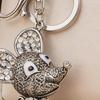 Keychain Pendant Sparkling Rhinestones Mouse Shape Charm Key Chain Strong Lobster Clasp Multi-Functional Key Holder