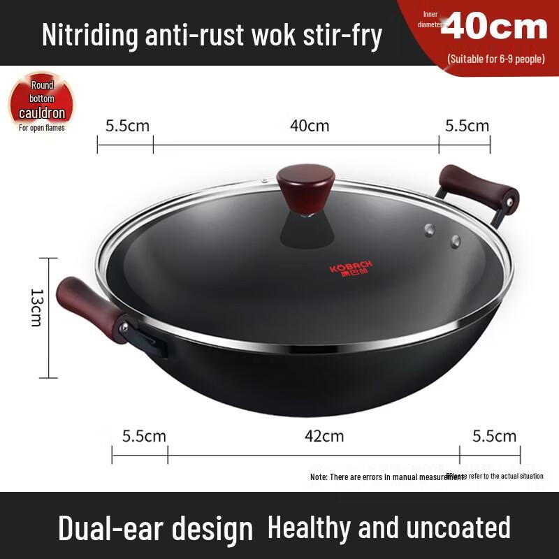 KOBACH Cast Iron Double-Handled Wok