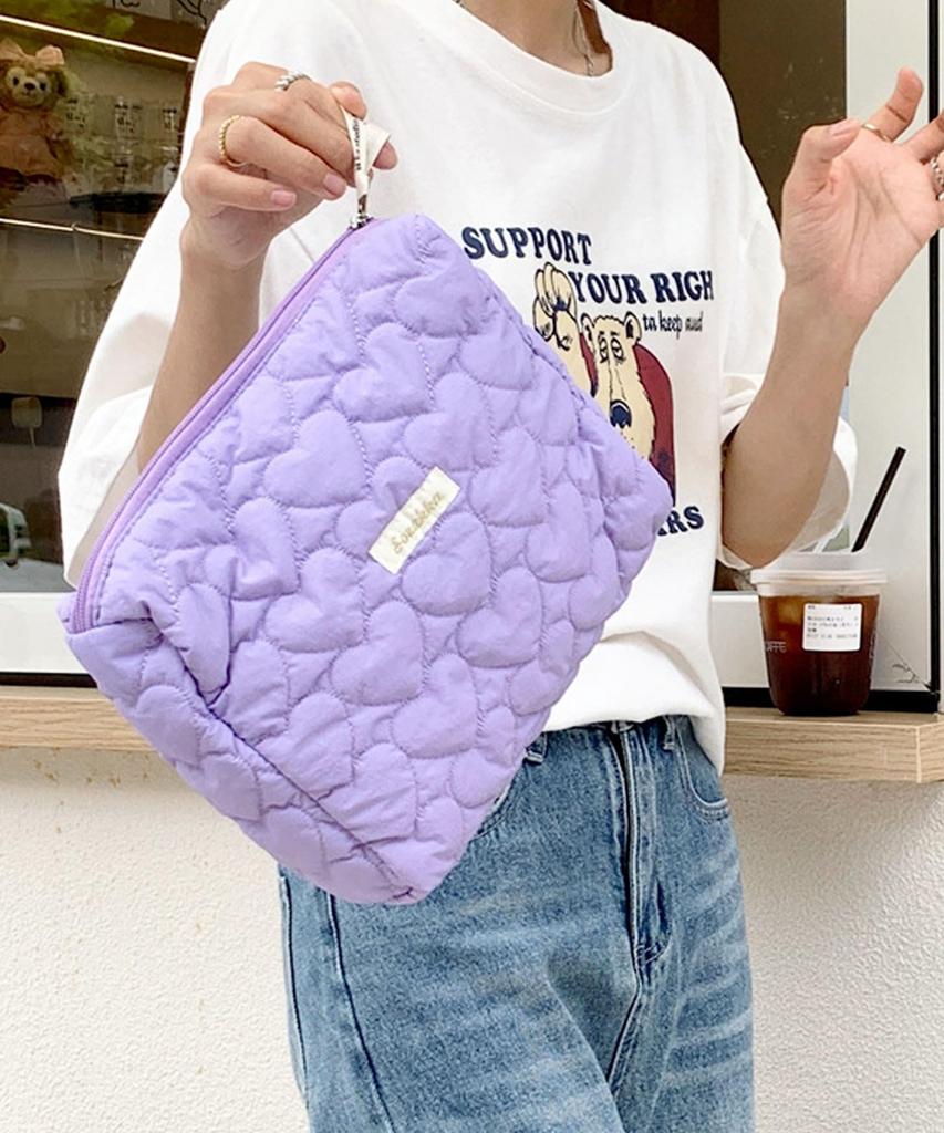 Ninon Kleine Kosmetiktasche Gesteppt Groß Reise Make-up Schwarz [ninon] Beutel, Groß, Organizer, Beutel, Stilvoll, Rechteckig, Taschentuch, Herzförmiges Design,