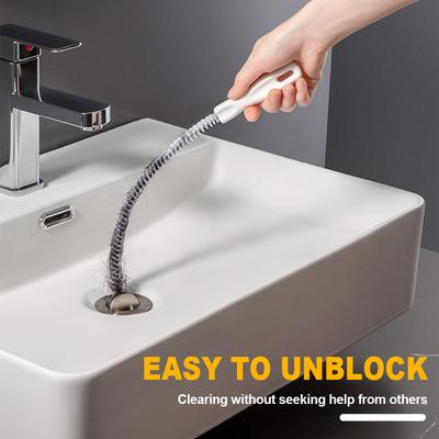 45CM Pipeline Dredging Brush Spiral Sink Hair Pick Up Cleaning Sewer Dredging Brush Bendable Bathroom Kitchen Dredge Clean Brush