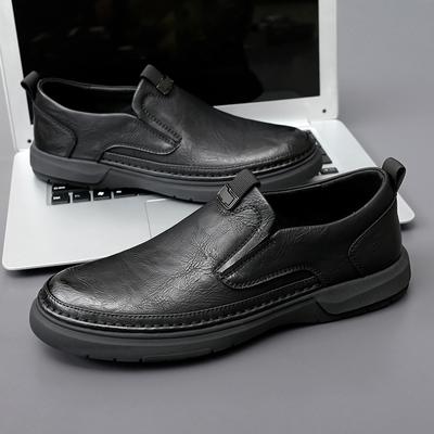 Fashion 2025 Spring Autumn New Handmade Sole Men's Oxford Shoes Retro Gray Men's Leather Casual Shoes Versatile Comfortable Loafers
