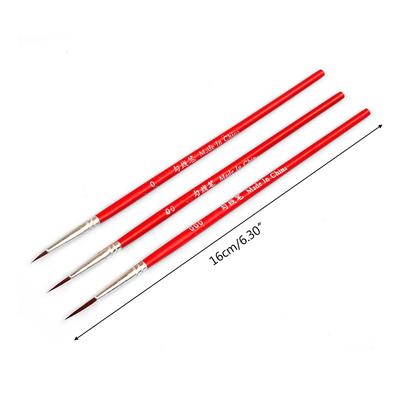 3pcs 0 00 000 Hook Line Pen Professional Fine Tip Drawing Brushes for Acrylic