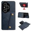 Vintage Leather Card Holder Phone Case for HONOR 400 Pro Card Pockets Dual Snap Buttons Flip Wallet Shell