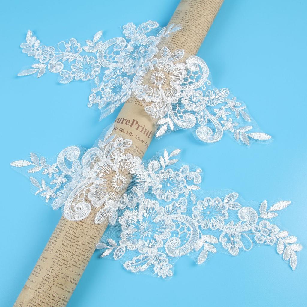 White Car Bone Pair Flower Wedding Dress Evening Dress Princess Dress Pair Flower Lace Flower Bridal Headdress Jewelry Headband Material