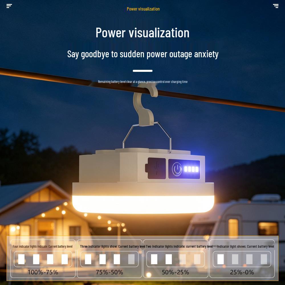 Solar Rechargeable LED Camping Lantern - Ultra-Long Battery Life & Mini Design for Tent Hanging