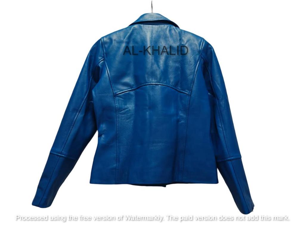 BLUE New Women's Leather Jacket Genuine Lambskin Leather Handmade Biker Style
