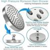 Round High Pressure Shower Head Angle Bathroom Adjustable Shower Head Luxury Chrome Bathroom Rain Shower Head Black/silver