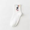 Funny Cartoon Heart Astronaut Rainbow Stripes Bear Footprint Sport Hipster Harajuku Casual Soft White Cotton Socks Dropship
