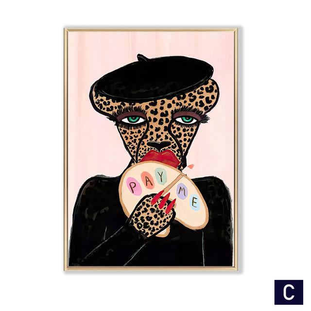 Abstract Ancient Egypt Posters And Prints Wall Pictures Boho Snake Tiger Wall Art Leopard Lady Canvas Painting For Bedroom Decor