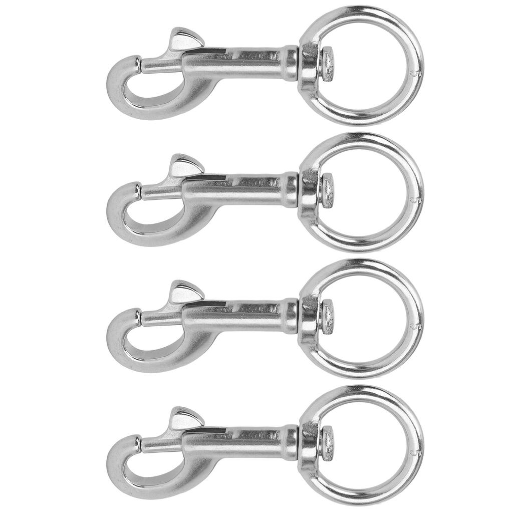 4PCS Swivel Eye Bolt Snap Hook 316 Stainless Steel Marine Grade Scuba Diving Clip for Ship 5#