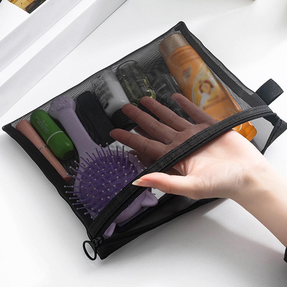 Mesh Storage Bag Fashion Toiletries Storage Bag Travel Female Portable Large Capacity Travel Cosmetics Storage Bag Accessories