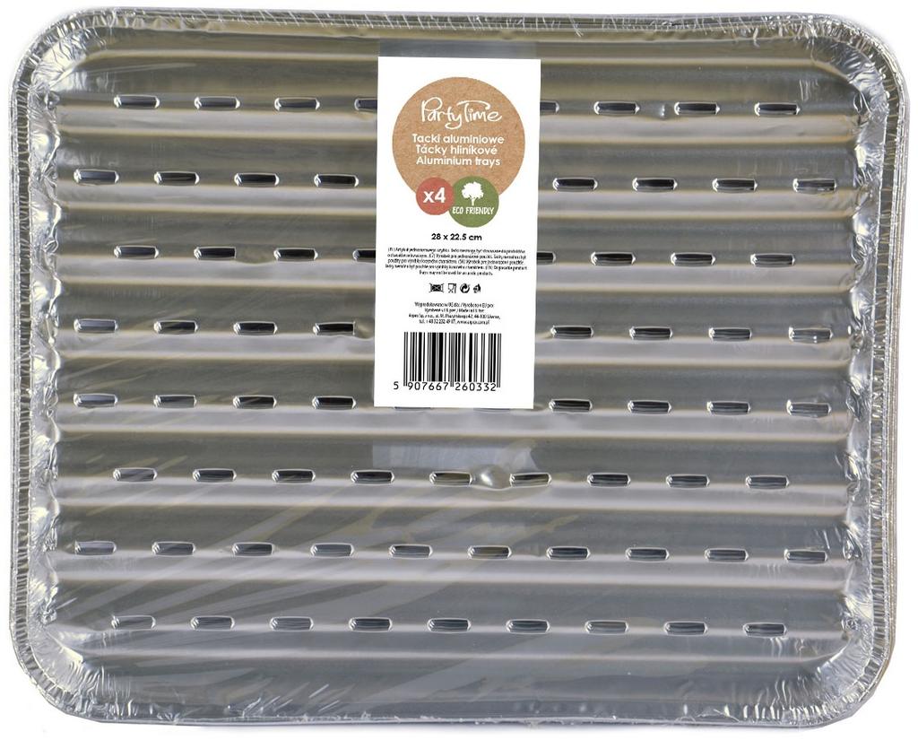 Tacki Aluminiowe Tacka Grill Piknik 28X22 5Cm 4Szt