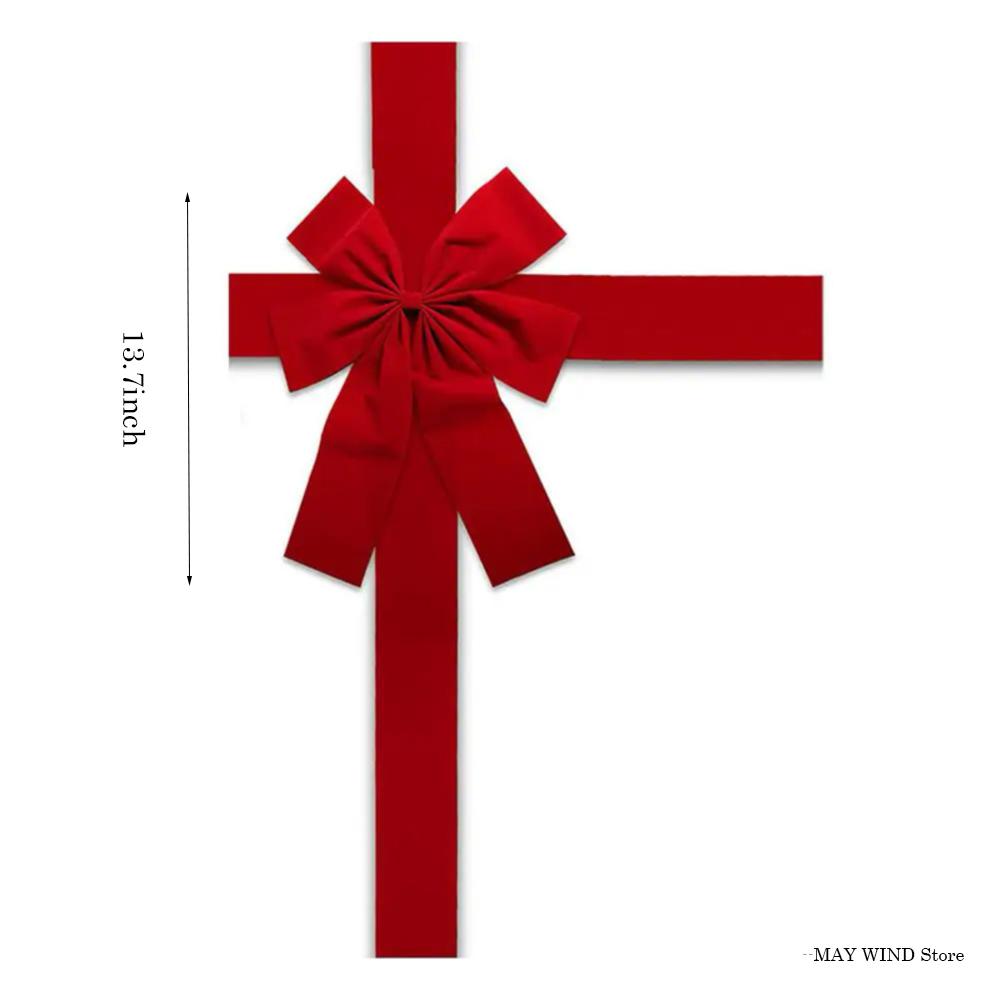 

Красная рождественская лента для украшения двери, большой бант в клетку буйвола, кружево для двери, декор для входной двери в сад, украшение для двери шкафа