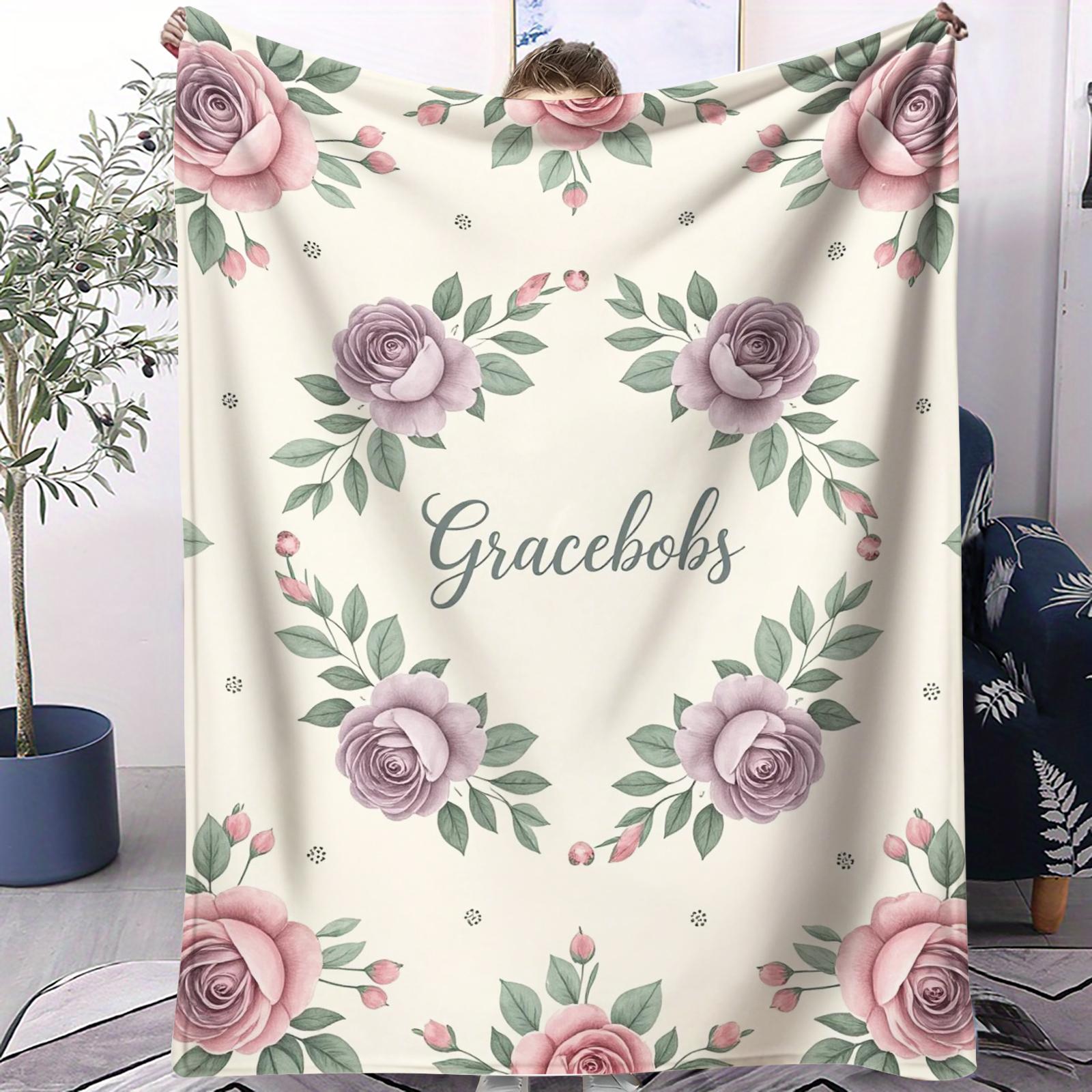 

Pastoral Floral Butterfly Blanket Soft Fluffy Decorative Couch Bed Blanket AllSeason Multifunctional Throw Cover 70x100cm