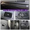 Glass Lift Button / Air Outlet Vent / Lights Switch / Central Control Panel Cover Trim For VW Polo 2014 - 2018 Carbon Fiber Look