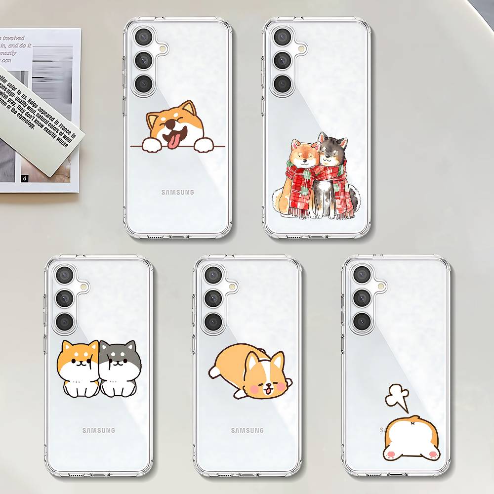S-Shiba I-Inu Phone Case For Samsung Galaxy Transparent Cover A52 A12 A51 S21 Edge S22ULTRA S23 S24 S20LITE Plus Ultra