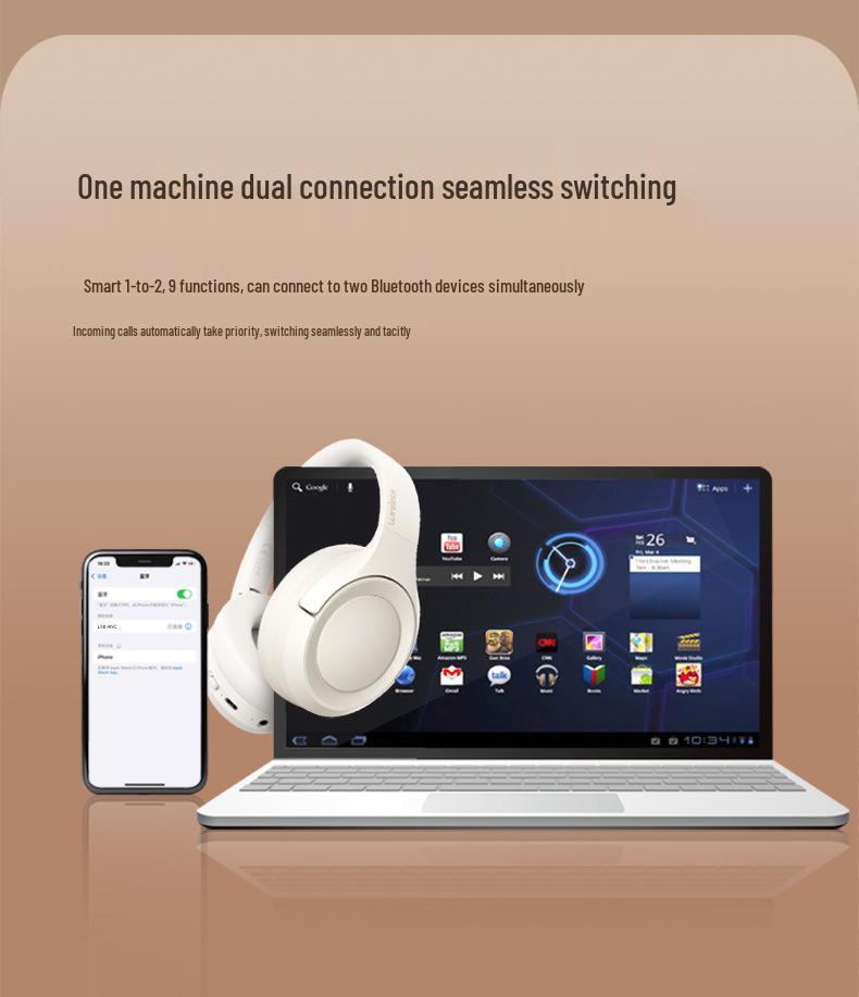 Wireless Bluetooth Headset with ANC, Long Battery Life, Universal for Gaming & Smartphones
