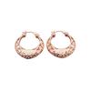 Exquisite Russian 585 Purple Gold Personalized Hollow Earrings Rose Gold Plated Fashion Pattern Bead Earrings For Girlfriend