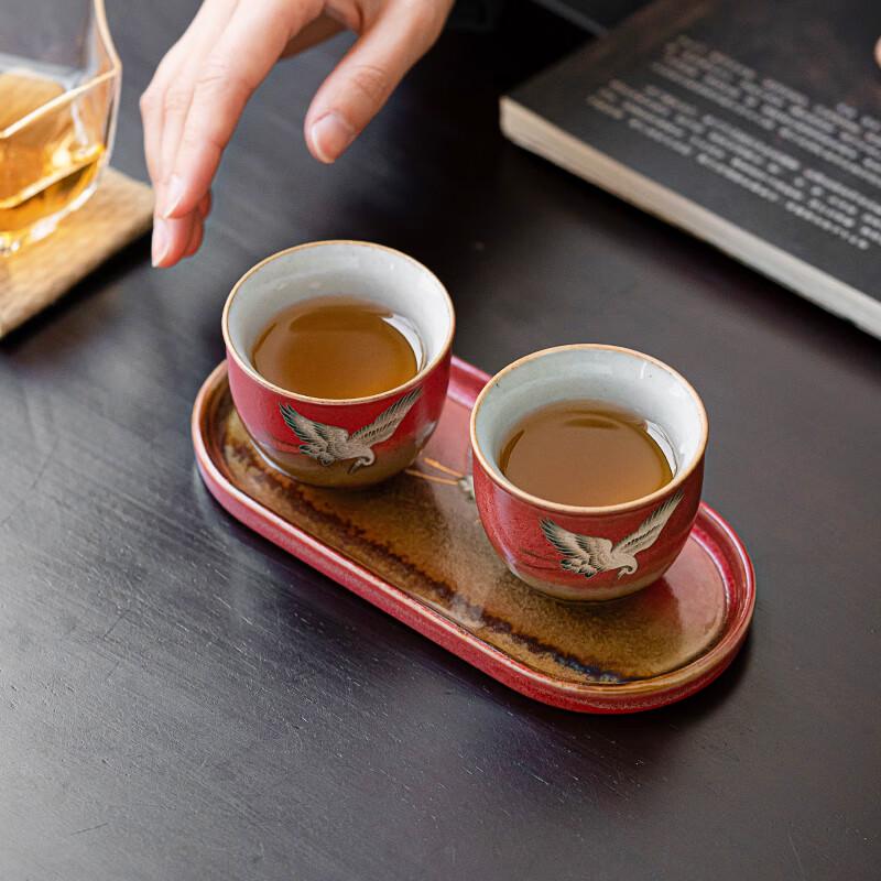 Sushih Palace Wall Red Ceramic Gongfu Tea Set