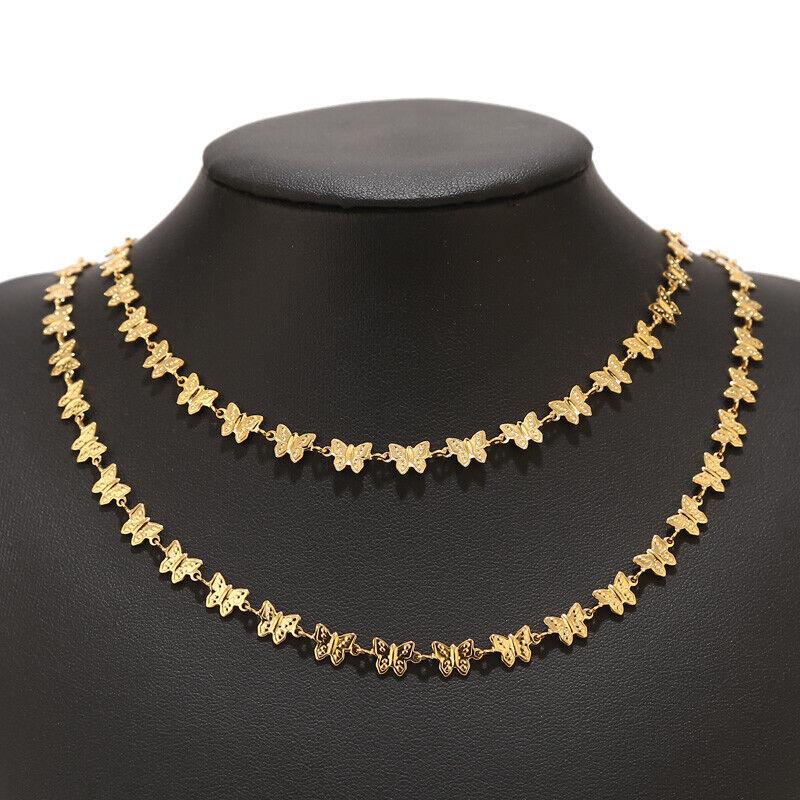 Pozłacany Prawdziwym Złotem Łańcuszek Ze Stali Nierdzewnej Motyl - Dodatek do Biżuterii DIY