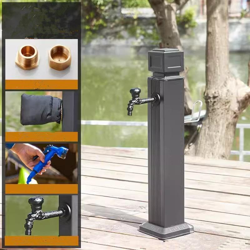 Tuqiu Antique Garden Faucet Red Bronze Outdoor Faucet Black Outdoor Stand Faucet Outdoor Mixer Column Tap Single Cold