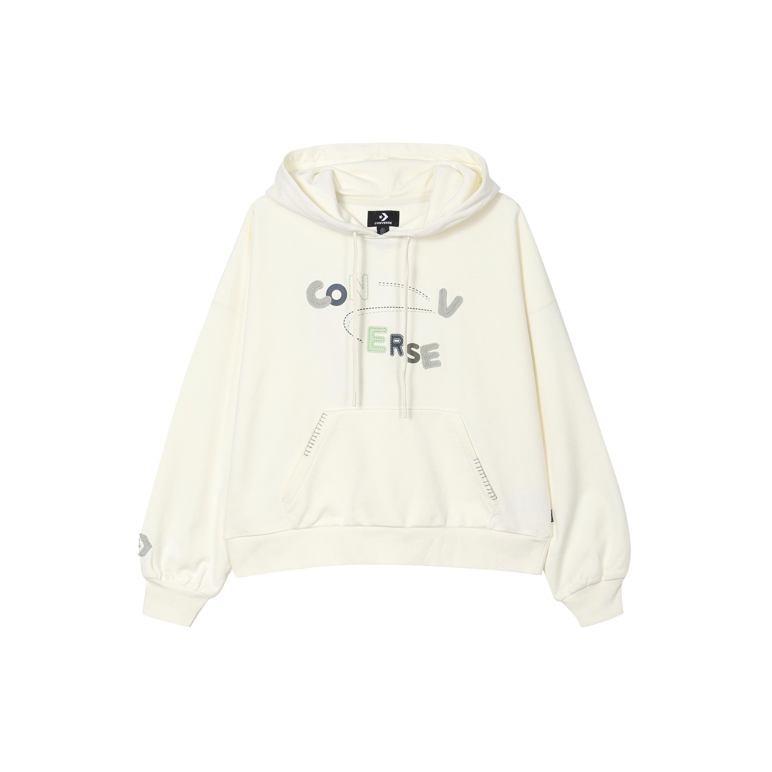 (WMNS) Converse Chain Stitch Hoodie Asia Sizing Beige Women s 10025515-A01 XL