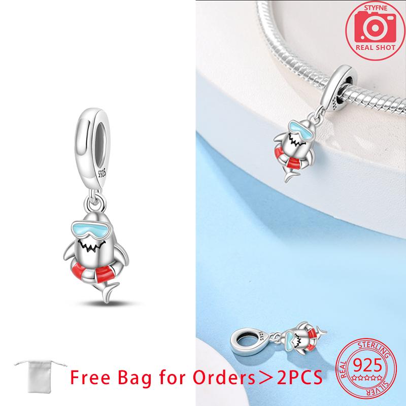 Anniversary Charms Originales Fishtail Ocean Beads Fit Bracelet Necklace Accessories Bead Jewelry Making Fine Jewelry Gift