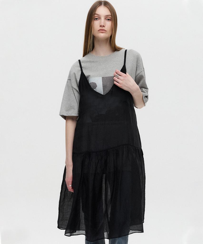Diaeneseualumeon Layered Slip Dress Black
