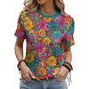 Summer Colorful Floral Flower T-Shirts 3D Print Women's O-Neck Short Sleeve T Shirt Harajuku Top Y2k Casual Tees Female Clothing
