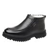 2025 Winter New Men's Leather Boots Men's High-top Platform Cotton Shoes with Velvet Thermal Leather Shoes