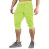 Men's Summer Color Shorts Men's Elastic Waist Sports Loose Casual Quarter Pants