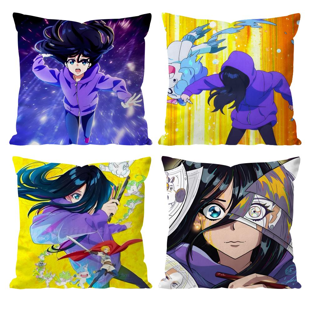 Z-ZENSHU Anime Cushion Cover Pattern Printed Pillowcase for Living Room Sofa Cushion Cover & Bedroom Decor