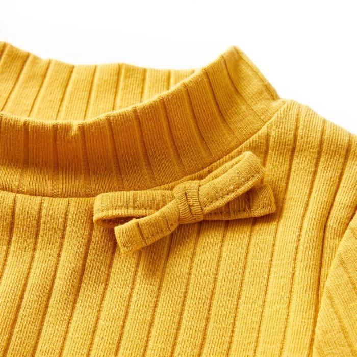 T-shirt enfants à manches longues tricot côtelé 4 couleurs et 5 dimensions disponibles
