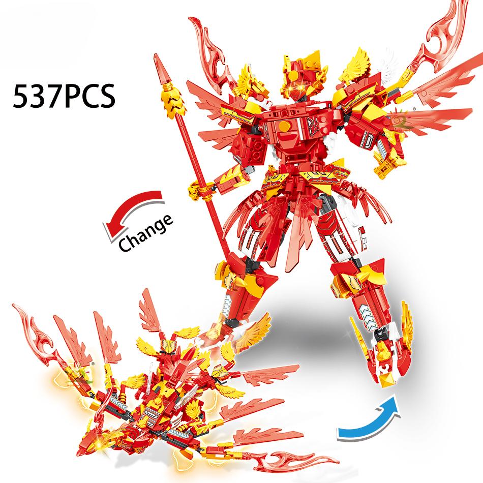 2v1 Zbraň Zvíře Robot Model Stavebnice Opičí král Mecha Auto Kostky Sada Děti Město Stavební hračky pro kluka