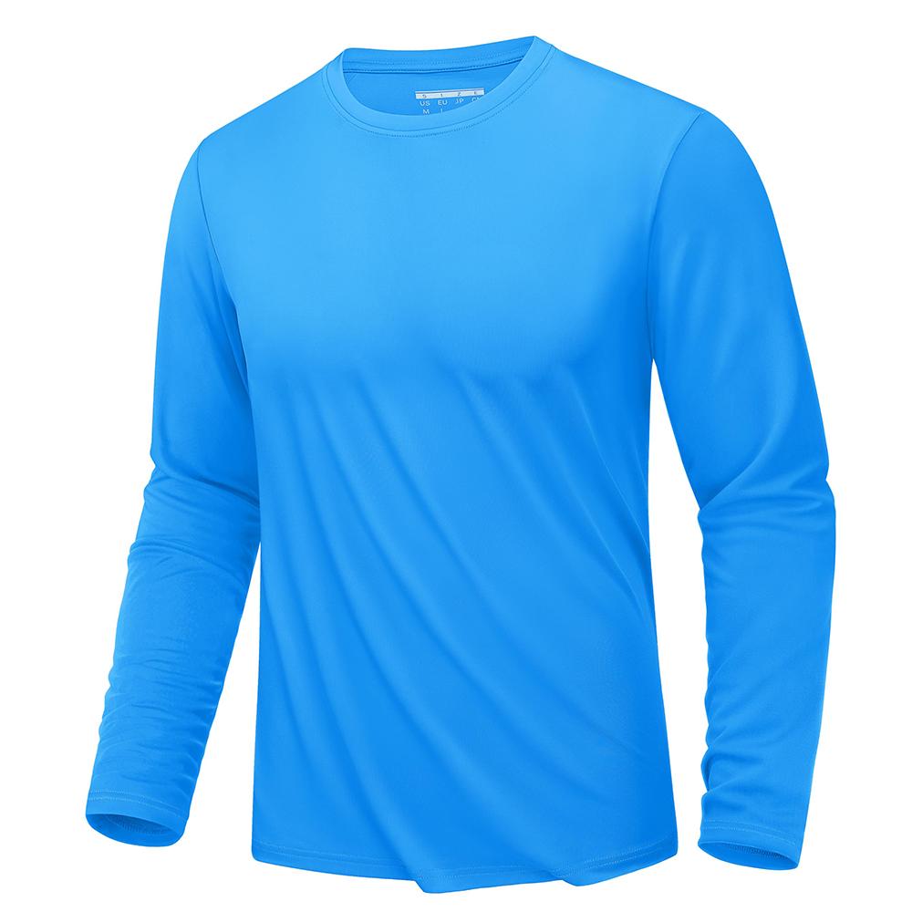 WowClassic Eenvoudige effen kleur heren T-shirts met lange mouwen Outdoor hardloop sport T-shirts Losse ronde hals modieuze tops herfst comfortabele pullover 5XL