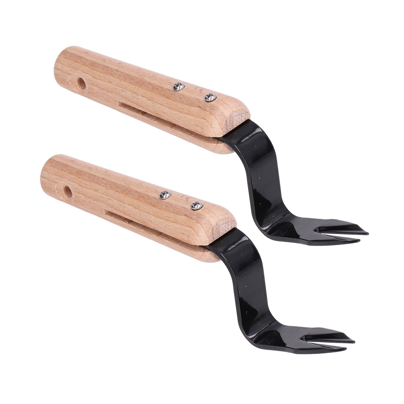 

2Pcs Forked Head Hand Weeder Puller Wood Handle Remove Weeds Shovel Garden Weeding Fork Trimming Tools Planting Gadgets