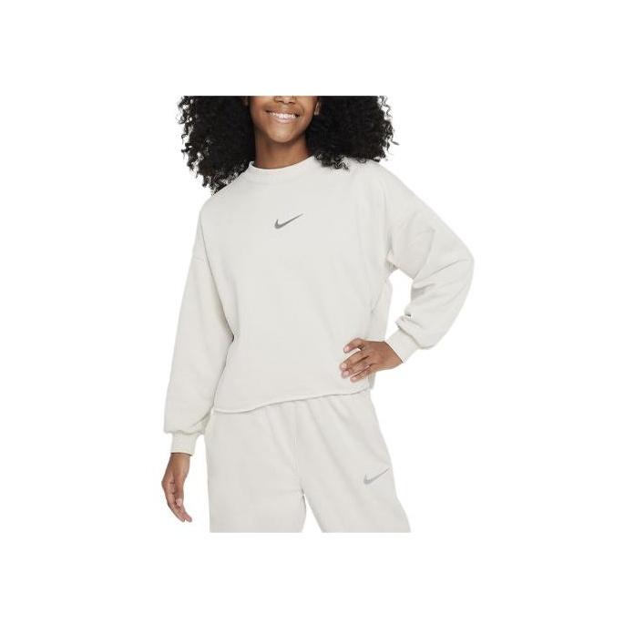 

Nike Sportswear Solid Logo Ribbed Crewneck Loose Fit Sweatshirt Kids sweatshirt White FN8652072 M