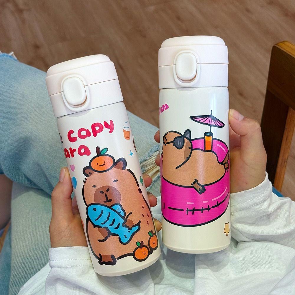 Large Capacity Vacuum Flask 304 Stainless Steel Thermal Mug Cartoon Water Bottle
