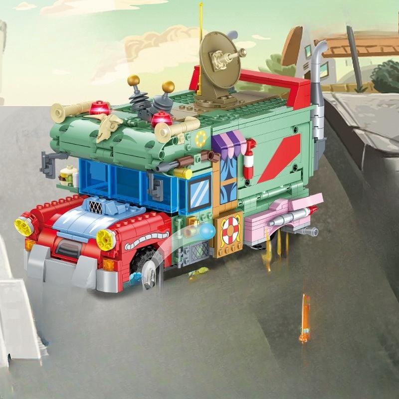 933pcs Creative Series Zombie Time-traveling Machine Scene Building Blocks Toy NO BOX